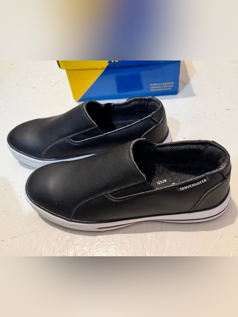 Denver Hayes Arch Support Black Slip-On Shoes